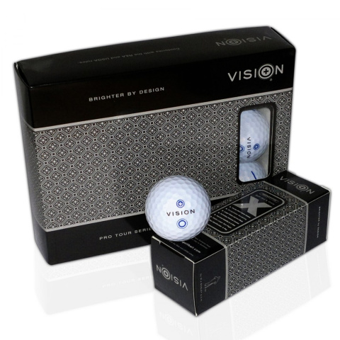 Piłki golfowe Vision PRO-TOUR X * WJB (białe, 12 szt., niebieskie napisy)