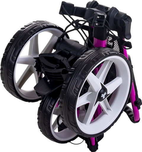 Manualny wózek golfowy FASTFOLD SQUARE (różowo-biały)