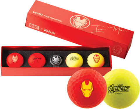 Piłki golfowe VOLVIK, zestaw prezentowy MARVEL Iron Man, Pack