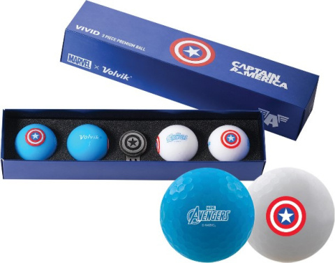 VOLVIK golf balls, MARVEL Capitan America gift set, Pack