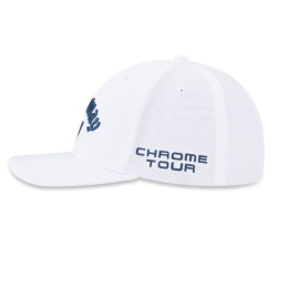Czapka golfowa Callaway Tour Performance Pro, (biało-granatowa, logo Chrome Tour, Elyte)