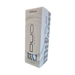 Piłki golfowe Wilson Duo Soft, model 2025 (białe, 3 szt.) TRK360 z linią do puttowania zielono-rebrna