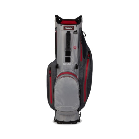 Torba golfowa Titleist Hybrid 14 StaDry (wodoodporna na nóżkach/standbag), grafitowo-czarno-czerwona