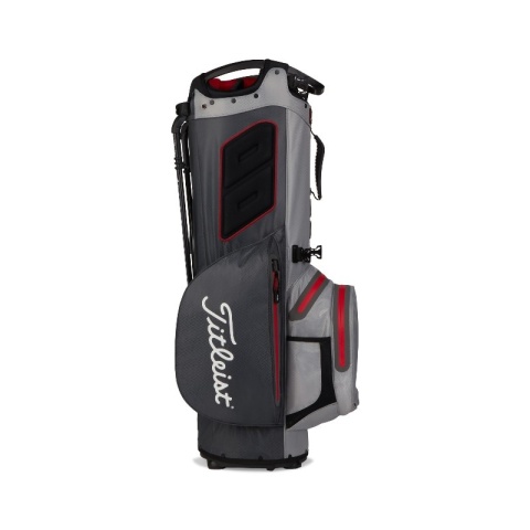 Torba golfowa Titleist Hybrid 14 StaDry (wodoodporna na nóżkach/standbag), grafitowo-czarno-czerwona