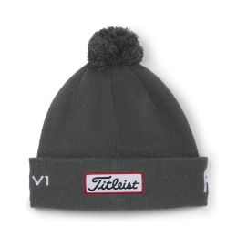 Czapka golfowa Titleist Tour PomPom beanie (zimowa, szaro-biała) typ beanie