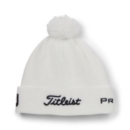 Czapka golfowa Titleist Tour PomPom beanie (zimowa, biało-czarna) typ beanie