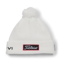 Czapka golfowa Titleist Tour PomPom beanie (zimowa, biało-czarna) typ beanie