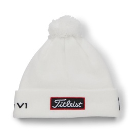 Czapka golfowa Titleist Tour PomPom beanie (zimowa, biało-czarna) typ beanie