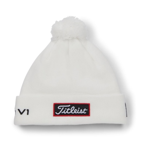 Czapka golfowa Titleist Tour PomPom beanie (zimowa, biało-czarna) typ beanie