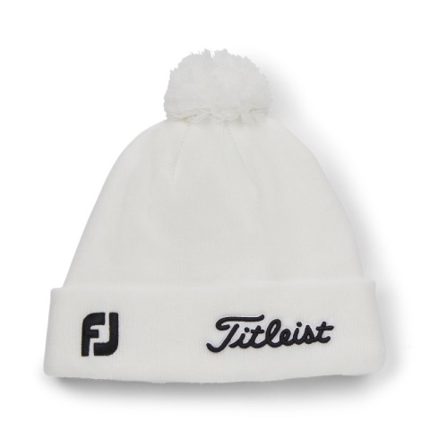 Czapka golfowa Titleist Tour PomPom beanie (zimowa, biało-czarna) typ beanie