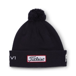 Czapka golfowa Titleist Tour PomPom beanie (zimowa, granatowo-biała) typ beanie