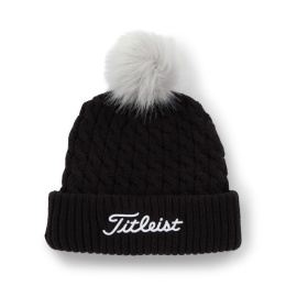 Czapka golfowa Titleist Knit PomPom beanie (zimowa, czarno-biała, damska)