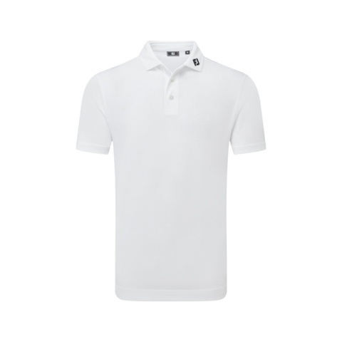 Koszulka golfowa polo FootJoy Stretch Pique Solid Athletic Fit, (męska, biała, rozm. XXL)