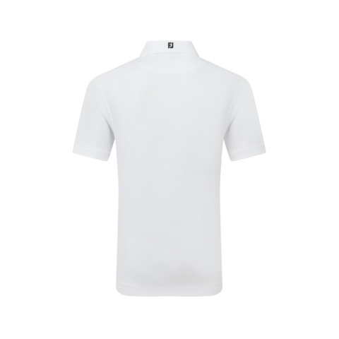 Koszulka golfowa polo FootJoy Stretch Pique Solid Athletic Fit, (męska, biała, rozm. XL)