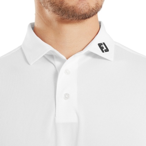 Koszulka golfowa polo FootJoy Stretch Pique Solid Athletic Fit, (męska, biała, rozm. XL)