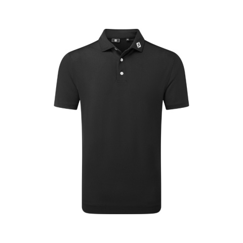 Koszulka golfowa polo FootJoy Stretch Pique Solid Athletic Fit, (męska, czarna, rozm. XL)