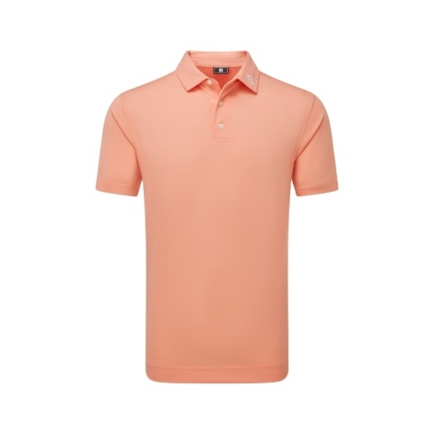 FootJoy Stretch Pique Solid Athletic Fit Polo Golf Shirt (men's, salmon, size L)