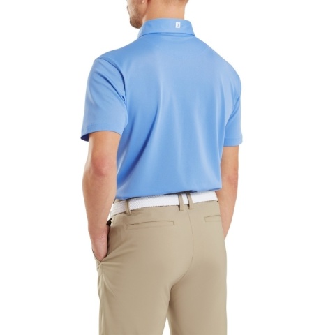 Koszulka golfowa polo FootJoy Stretch Pique Solid Athletic Fit, (męska, niebieska, rozm. XXL)