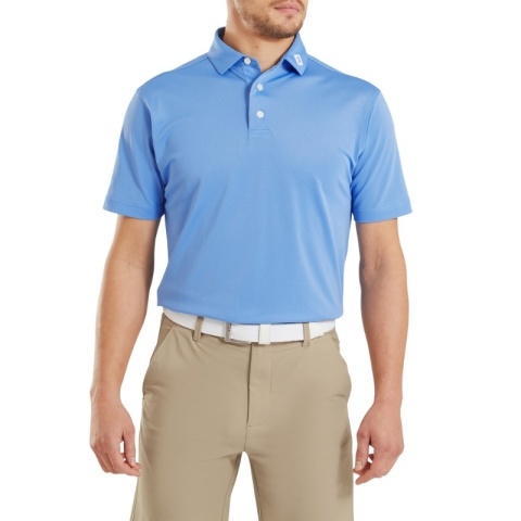 FootJoy Stretch Pique Solid Athletic Fit Golf Polo Shirt (Men's, Blue, Size XL)
