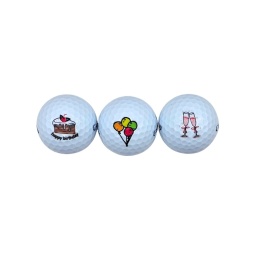 Piłki golfowe, zestaw prezentowy Happy Birthday (3 piłki)