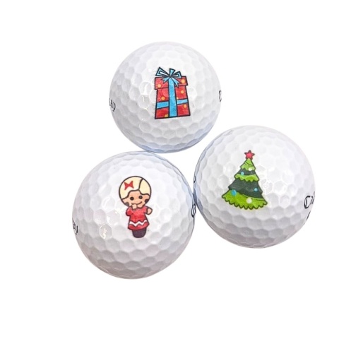 Piłki golfowe, zestaw prezentowy Merry Christmas (3 piłki)