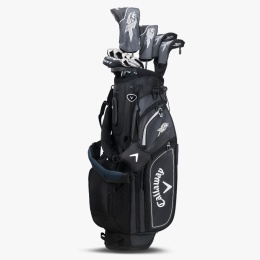 Zestaw kijów do golfa CALLAWAY XR-24 (12 kijów z torbą standbag/na nóżkach czarno-srebrny, szafty stalowe regular)