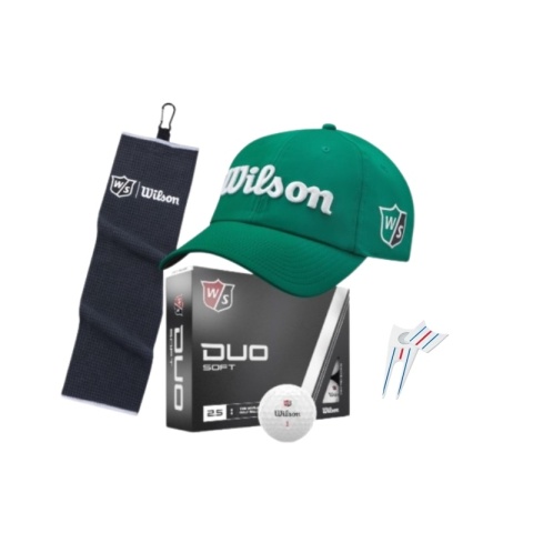 Golfer Gift Set, Wilson E01, Hat, Balls, Towel and Pitchfork