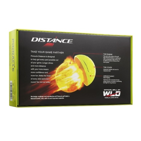 Piłki golfowe PINNACLE Distance, model 2025, (żółte, 15 szt.)