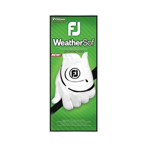 Rękawica golfowa FOOTJOY WeatherSof, FJ (biała, rozm. S), 2-pack, 2 sztuki