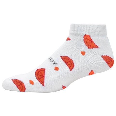 FootJoy Fruits Women's Socks (Ankle Socks, White with Fruit Pattern, One Size)