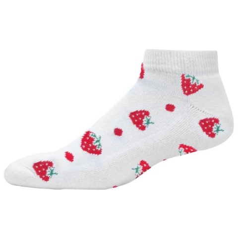 FootJoy Fruits Women's Socks (Ankle Socks, White with Fruit Pattern, One Size)