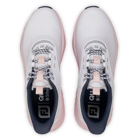 Biało-różowe damskie buty golfowe FootJoy FJ Quantum, rozmiar 38