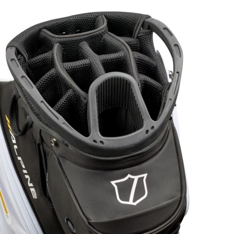 Torba golfowa Wilson Alpine, na wózek (cartbag), czarno-biało-pomarańczowa