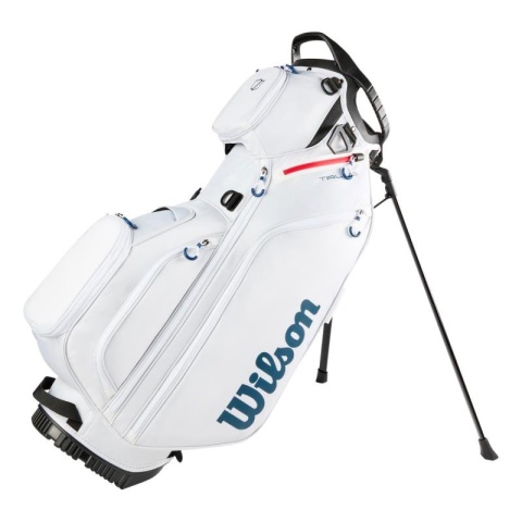 Torba golfowa Wilson TALUS 5 (z nóżkami, standbag) biało-czerwono-niebieska