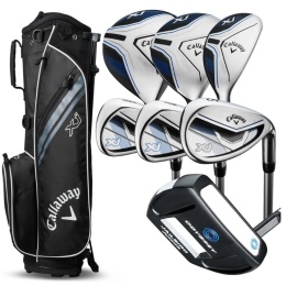 Zestaw kijów do golfa CALLAWAY XJ-3 dla juniorów, 7 kijów z torbą na nóżkach, czarny, grafit set