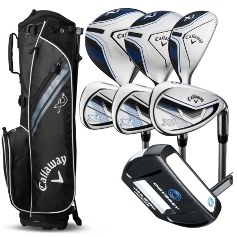 Set of golf clubs for children - juniors 135-155 cm, Callaway Golf XJ-3, model 2026, black, 8 pcs, set