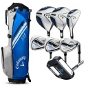 Zestaw kijów do golfa CALLAWAY XJ-3 dla juniorów, 7 kijów z torbą na nóżkach, niebiesko-biały, grafit set