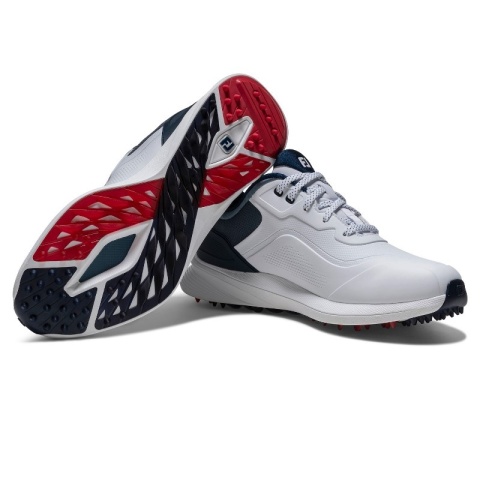 Buty do gry w golfa FootJoy, FJ PRO SL 26 (męskie, biało-niebiesko-czerwone), rozm. 43