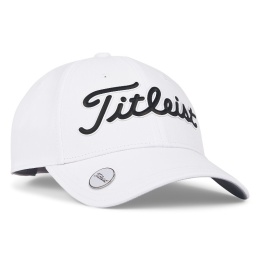 Czapka golfowa Titleist Players Perfomance z markerem (biało-czarna)