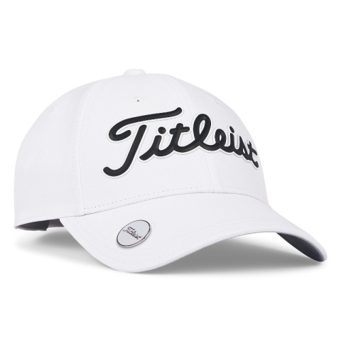 Czapka golfowa Titleist Players Perfomance z markerem (biało-czarna)