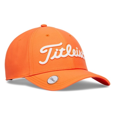 Czapka golfowa Titleist Players Perfomance z markerem (pomarańczowo-biała)