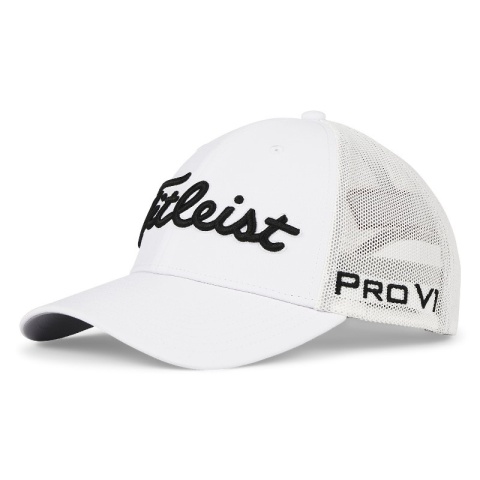 Czapka golfowa Titleist Tour z siatką (biało-czarna)