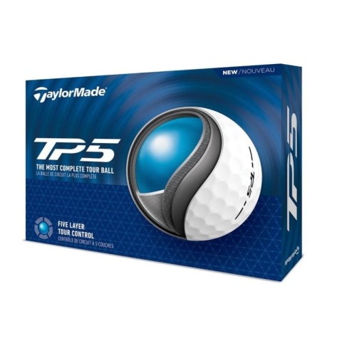 Białe piłki TaylorMade TP5 przeznaczone do gry w golfa