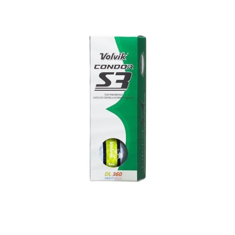 Piłki golfowe VOLVIK CONDOR S3 (białe z paskami 360, stripe, 12 szt.)