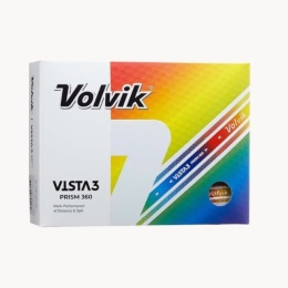 Piłki golfowe VOLVIK VISTA3 PRISM 360 (białe z paskami, stripe 360, 12 szt.)