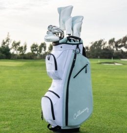 Zestaw kijów do golfa CALLAWAY REVA 26 PEACH/SURF (damski, 10 kijów z torbą cartbag, grafit set)