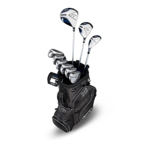 Zestaw kijów do golfa CALLAWAY XT dla juniorów 11-14 lat, 10 kijów z torbą na nóżkach, czarne, grafit set