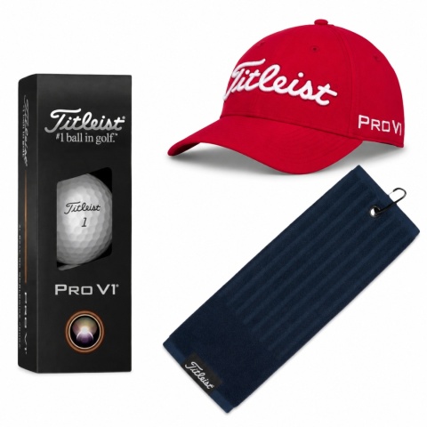 Titleist Golfer Gift Set, Titleist T01, Cap, Golf Balls and Towel