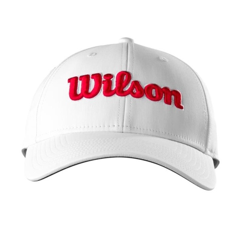 Czapka golfowa Wilson Pro Tour No Logo (biała z czerwonym logo)