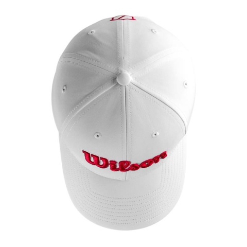 Czapka golfowa Wilson Pro Tour No Logo (biała z czerwonym logo)